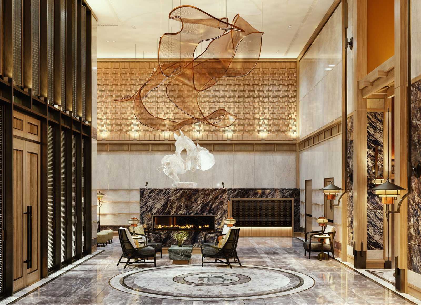 Sảnh đón Epic Tower sang trọng tiêu chuẩn khách sạn 5 sao, được thiết kế bởi những kiến trúc sư quốc tế tài ba.